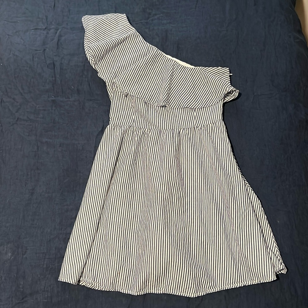 J.O.A. One Shoulder Seersucker Dress